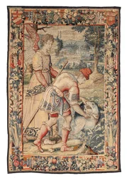 Tapestry of Tobias Catching a Fish Accompanied by an Angel